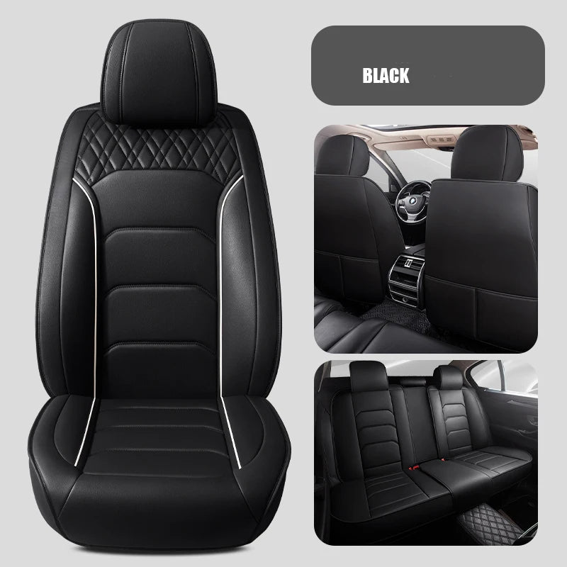 Full Set Leather Car Seat Covers – Waterproof, Universal Fit, Front & Rear Auto Seat Protection for Most Vehicles - Delicate Leather  