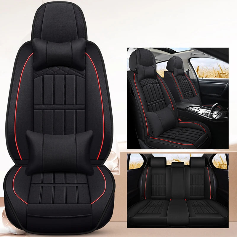 Breathable Universal Car Seat Covers – Front & Rear Protection for Auto Interior - Delicate Leather  
