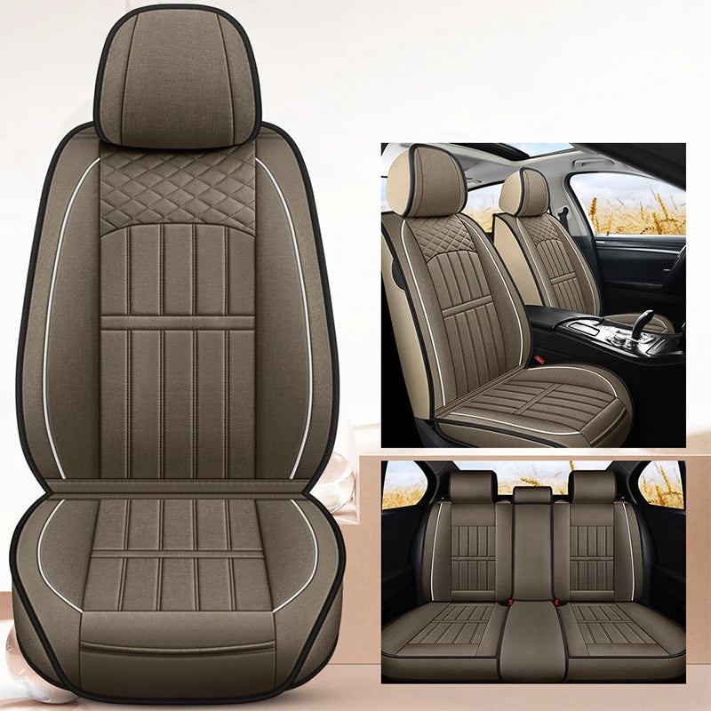 Breathable Universal Car Seat Covers – Front & Rear Protection for Auto Interior - Delicate Leather  