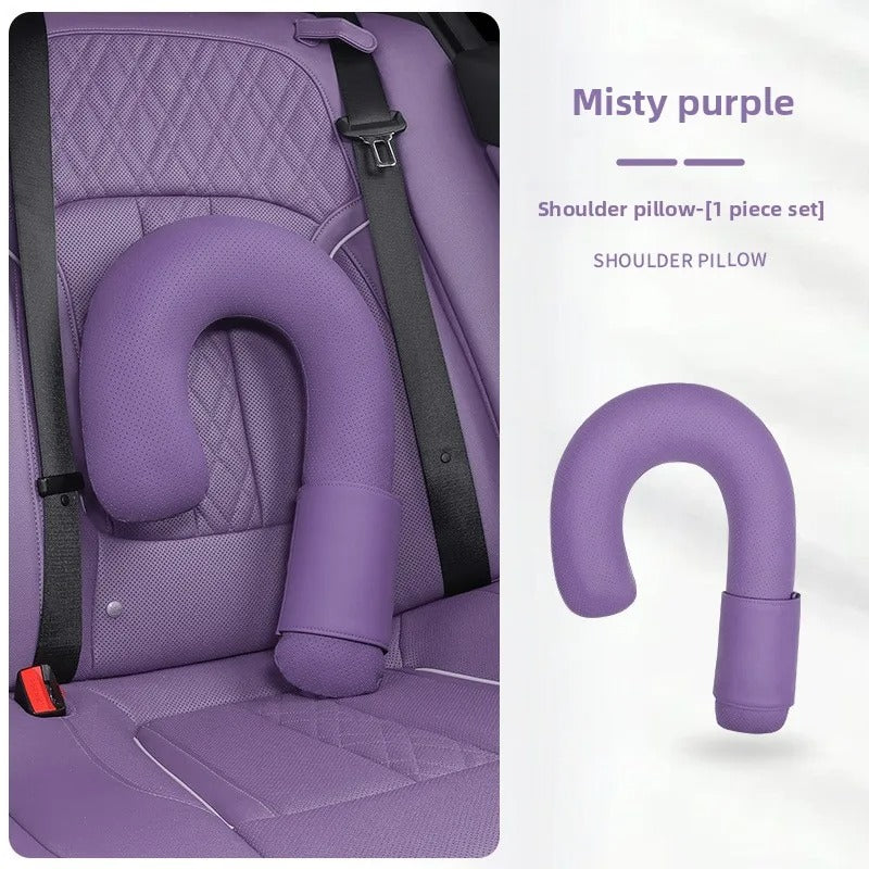 Car Headrest Neck Support Pillow – Soft Latex Seat Cushion for Vehicle Travel - Delicate Leather