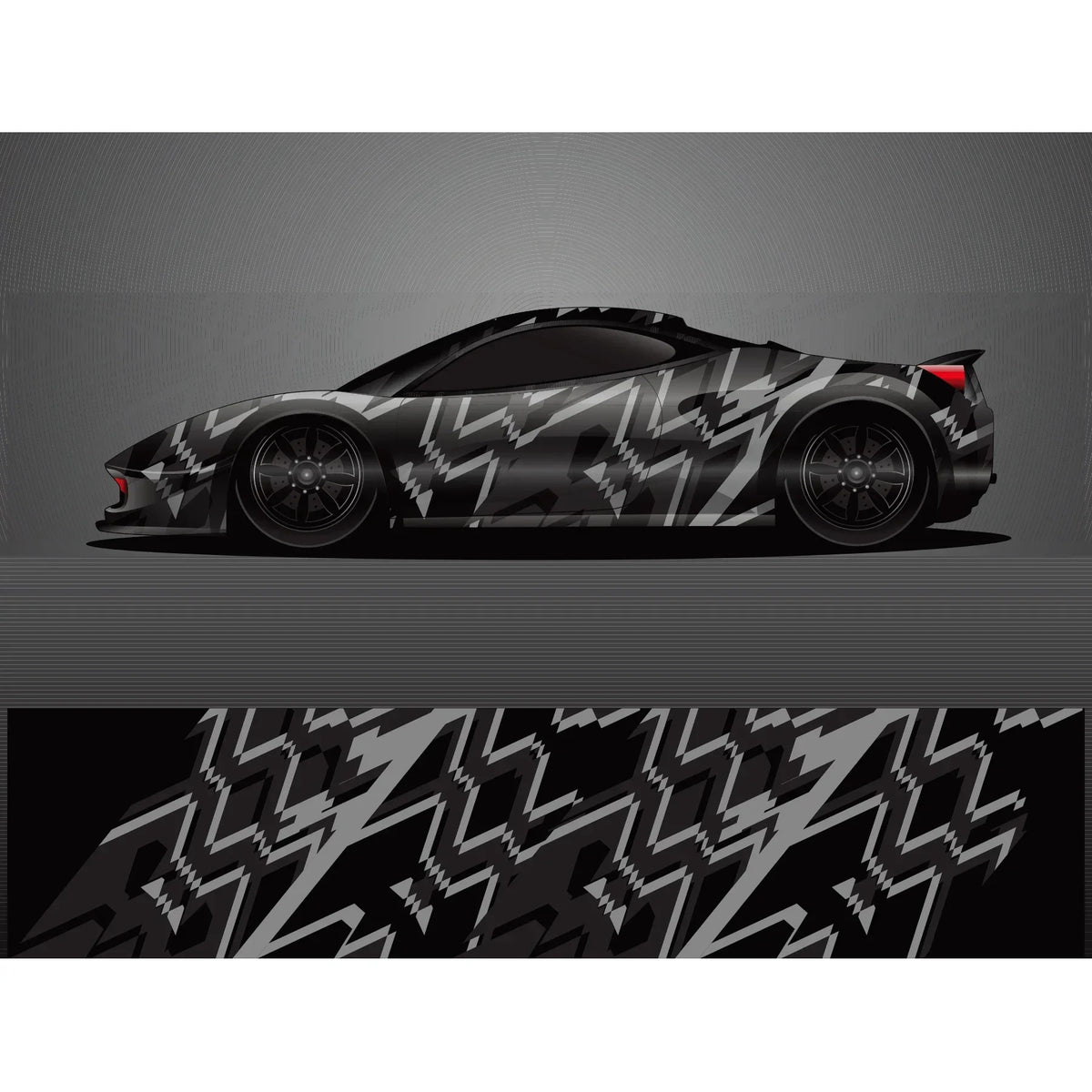 Striped Racing Car Vinyl Decal Wrap – Modern Exterior Graphic Stickers - Delicate Leather