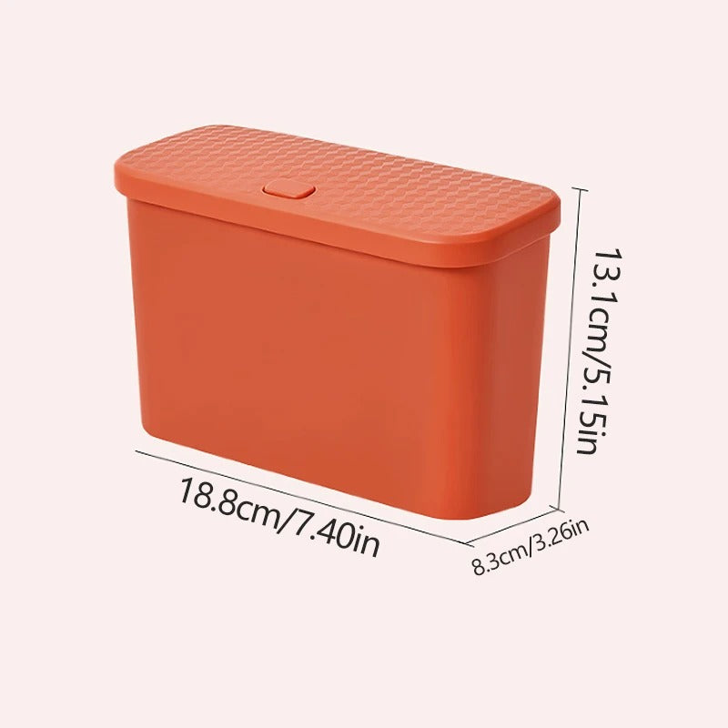 Multifunctional Hanging Car Trash Can – Press-Type Lid Leak-Resistant Storage Bin - Delicate Leather