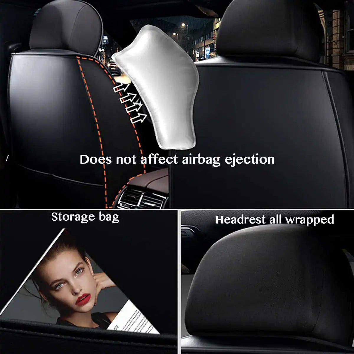 11-Piece PU Leather Car Seat Cover Set – Universal Fit for 5-Seater Cars, SUVs, and Trucks, Waterproof Design