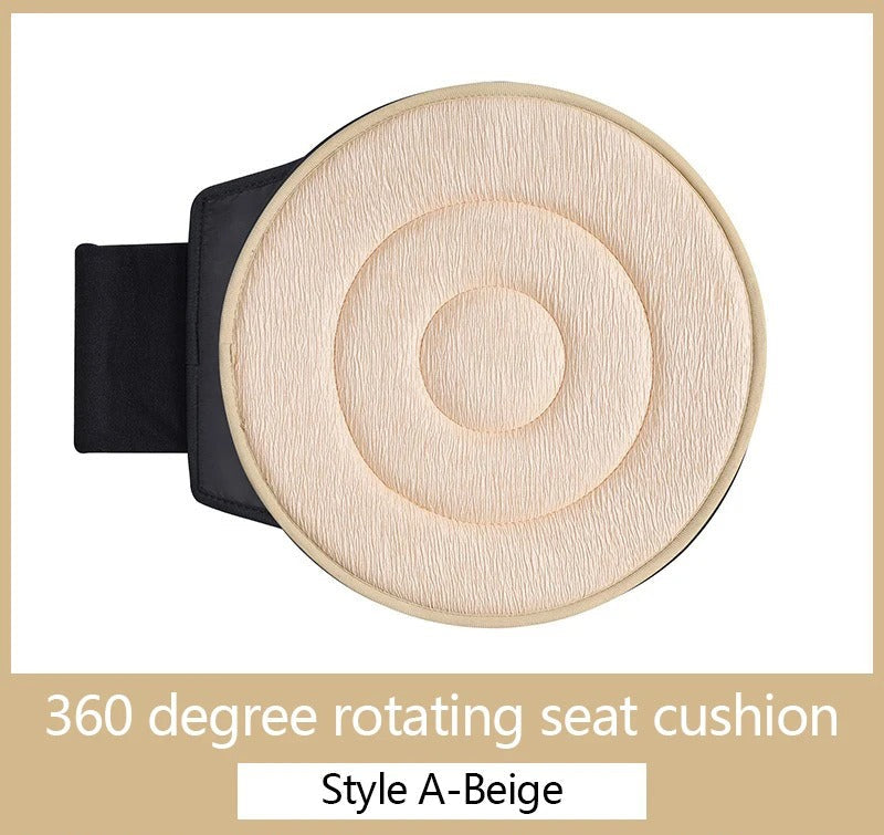 360° Rotating Seat Cushion – Swivel Pad for Cars, Office, and Home Chairs - Delicate Leather  