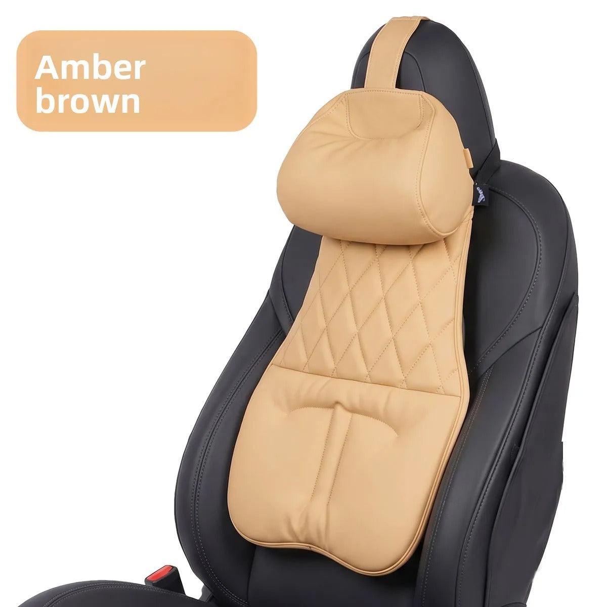 Universal Leather Car Headrest Cushion – Breathable Neck & Lumbar Support Pillow - Delicate Leather