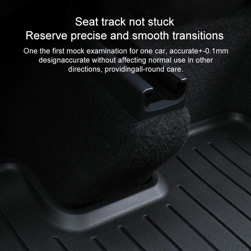 TPE Floor Mats for Tesla Model 3/Y 2019–2025 – Waterproof, Non-Slip All-Weather Car Interior Mats - Delicate Leather  