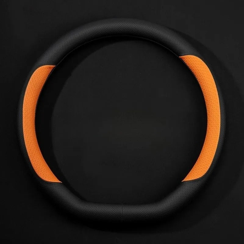 Nappa Leather Steering Wheel Cover – Non-Slip Universal 38 cm