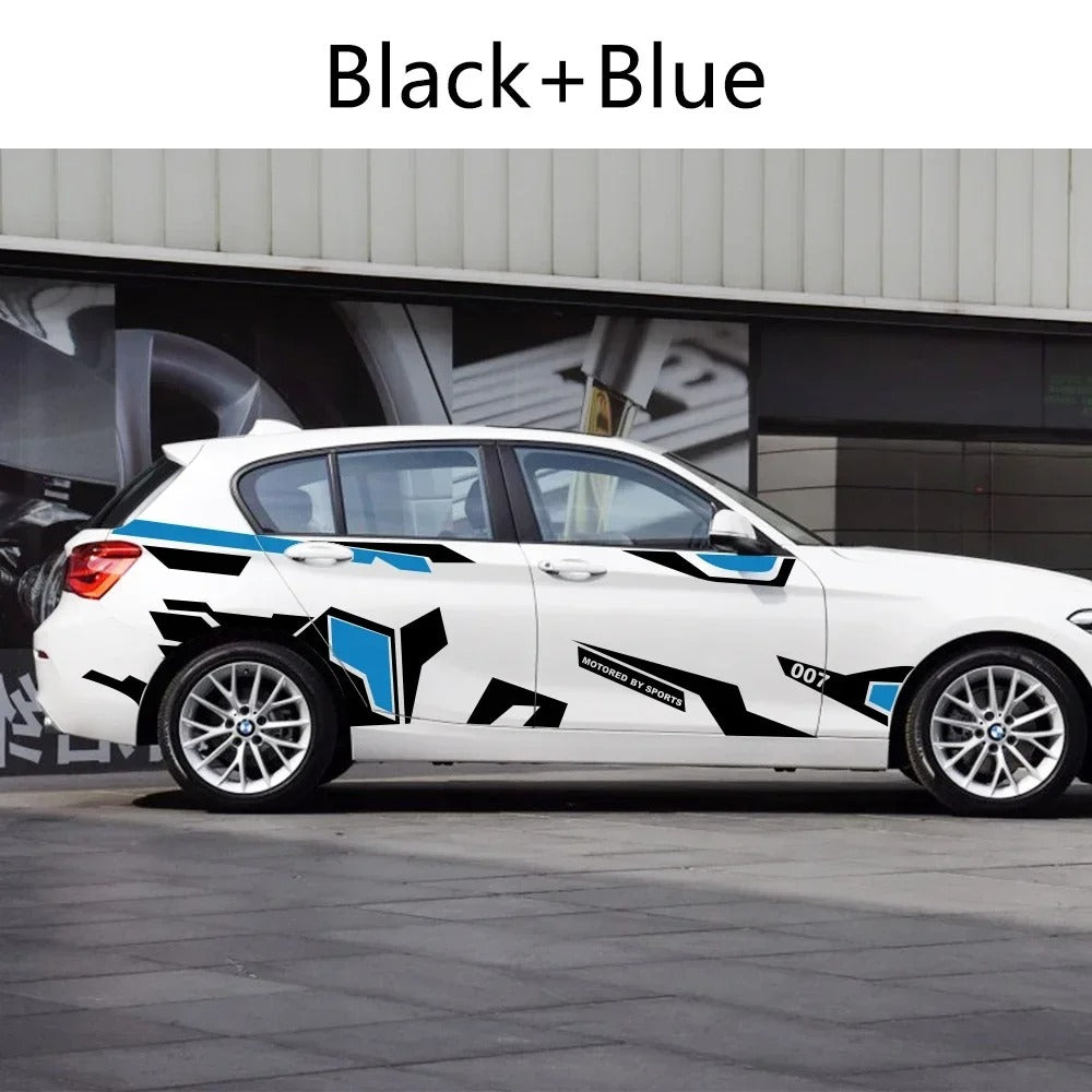 2PCS Car Side Body Decals – Universal DIY Graphic Vinyl Stickers for Vehicle Exterior - Delicate Leather