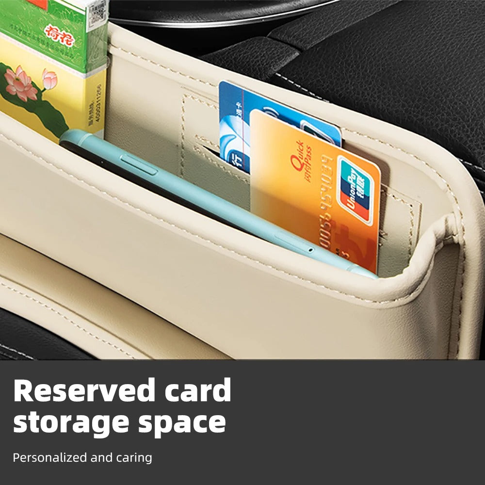 Leather Car Seat Gap Organizer – Phone Holder & Side Storage Pocket - Delicate Leather