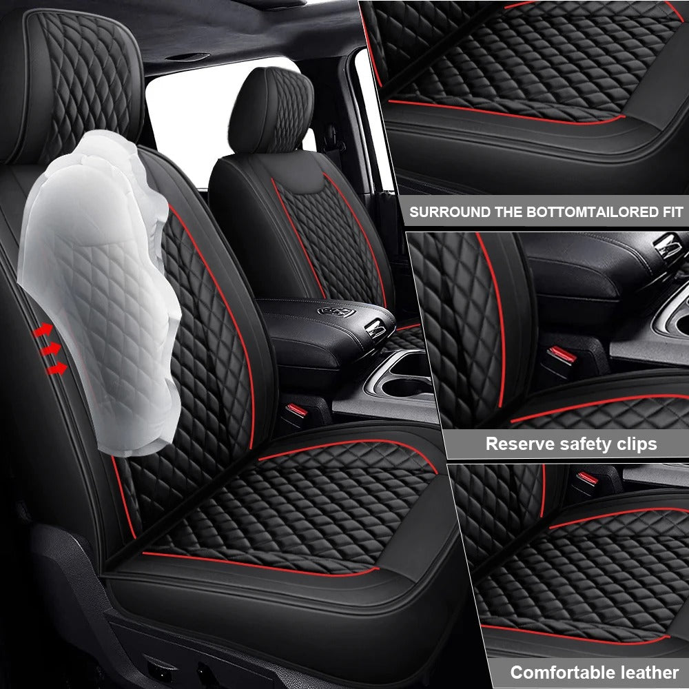 5-Seat PU Leather Car Seat Covers – Full Set for Pickup Trucks (2009–2021 Models)
