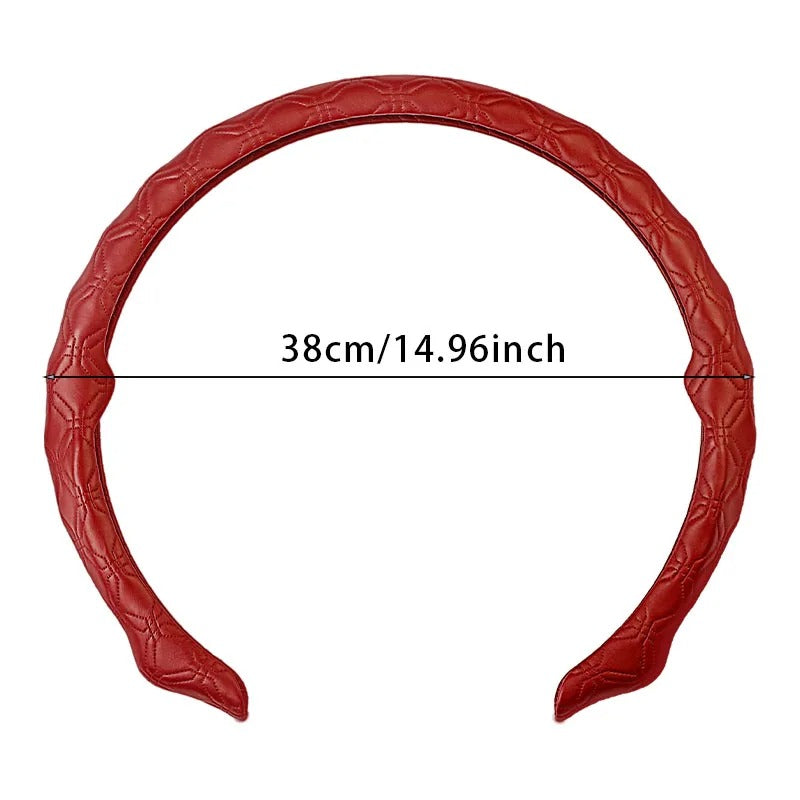 5D Diamond Steering Wheel Cover – Universal Ultra-Thin Anti-Slip 38cm Fit - Delicate Leather  