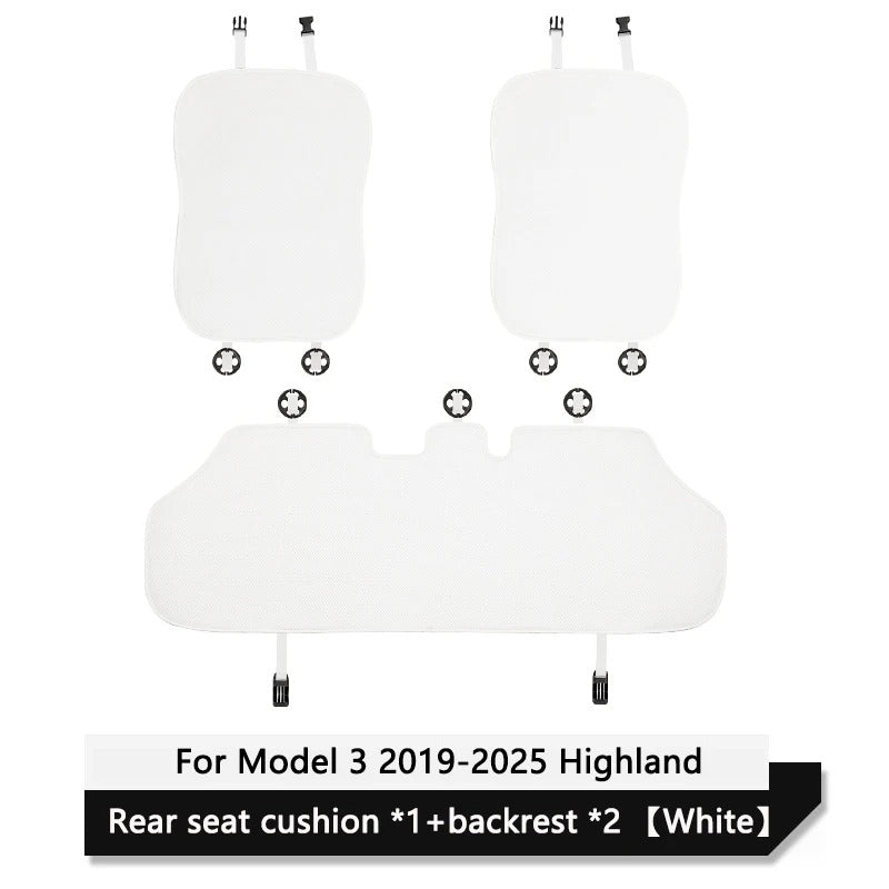Ice Silk Car Seat Cushion Cover – Breathable Full Seat Protector Set - Delicate Leather  