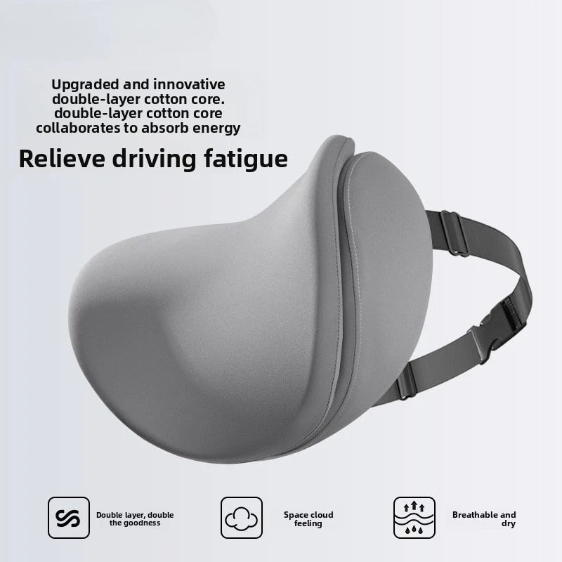 Leather Car Headrest Cushion – Breathable Neck & Lumbar Support Pillow for Vehicle Seats - Delicate Leather