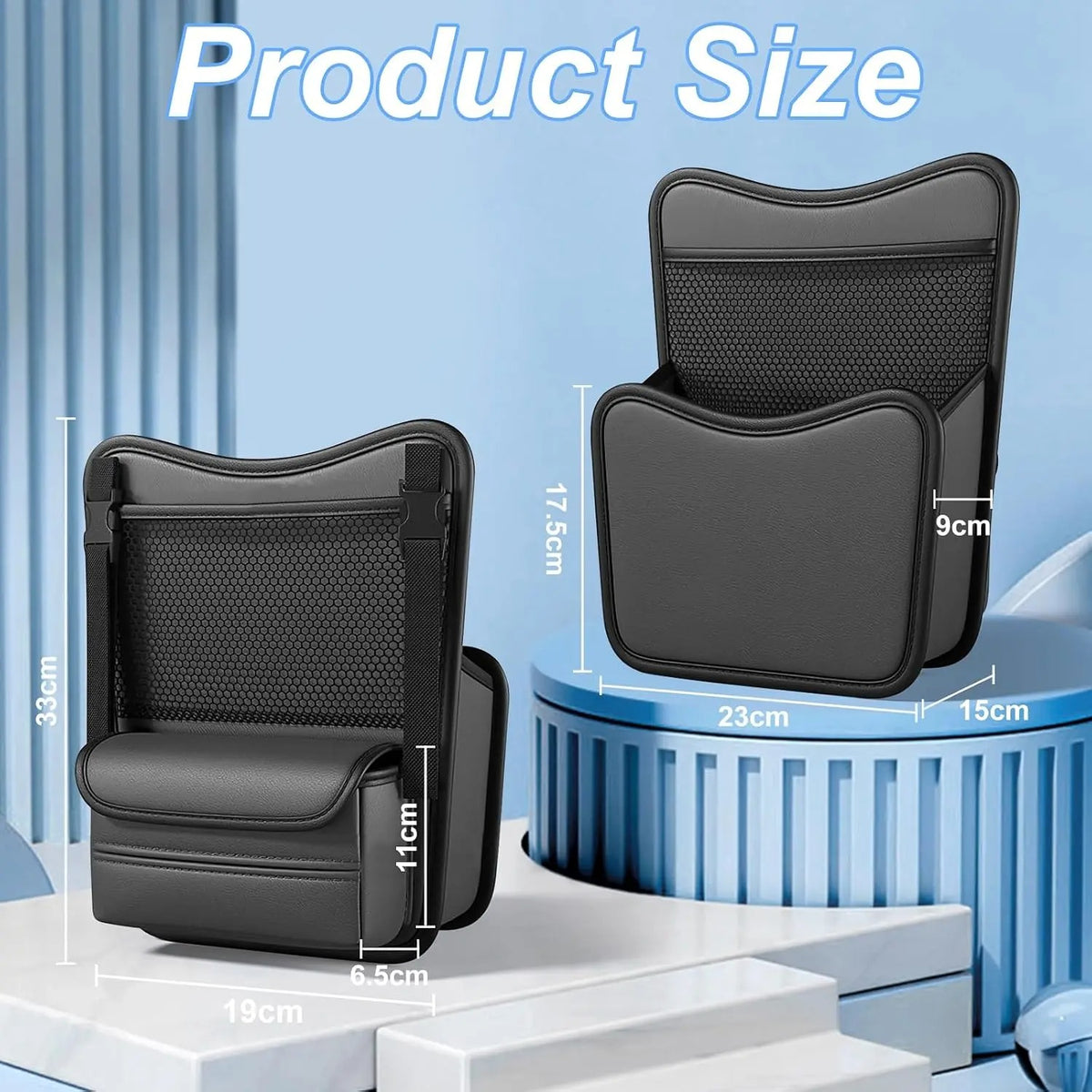 Car Net Pocket Organizer – Handbag & Purse Holder Between Seats - Delicate Leather