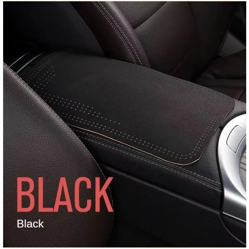 Universal Plush Car Armrest Cushion – Four-Season Center Console Cover, Soft Elbow Support Pad for Vehicle Interior - Delicate Leather  