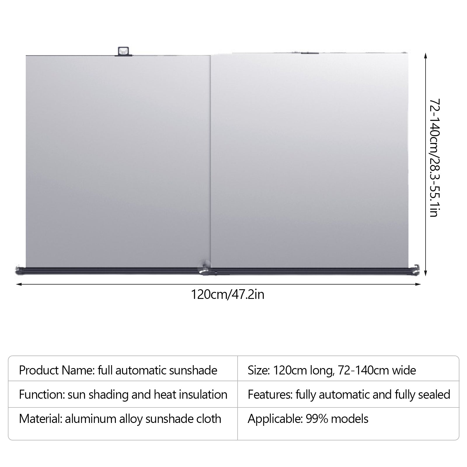 Retractable Windshield Sunshade Sun Visor for Car, Foldable UV Block Car Sunshade Cover with Hook and Suction Cups