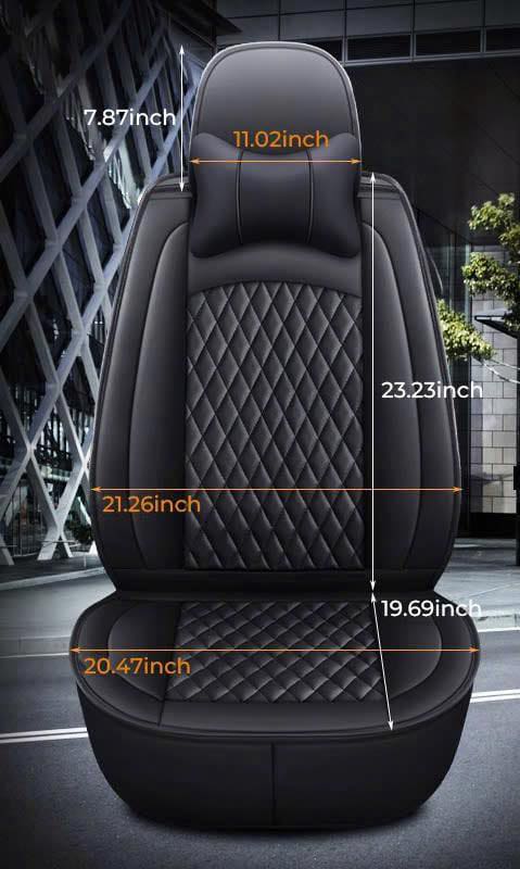 Delicate Leather Car Seat Covers 5 Seats Full Set, Custom fit for Car, Fit Sedan SUV Truck Vans Leatherette Automotive Seat Cushion Protector Universal Fit