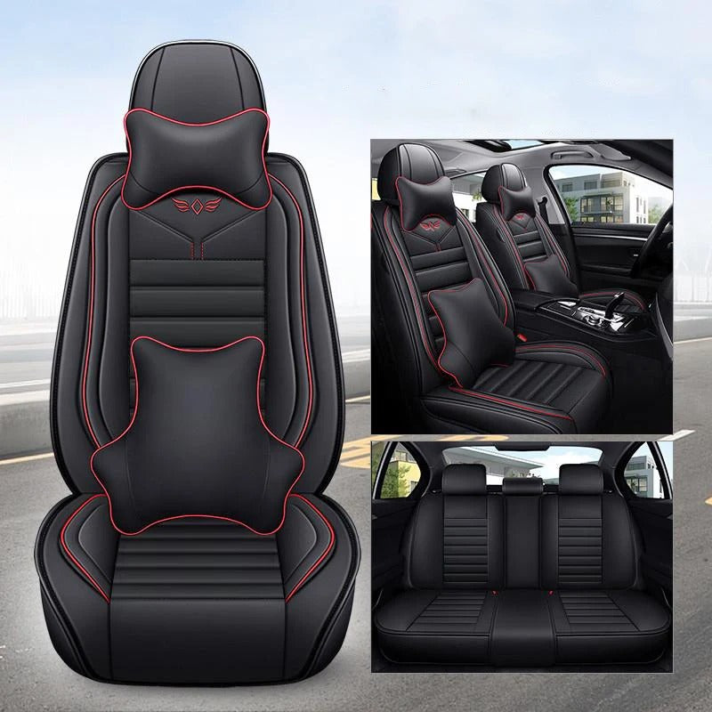 Universal Leather Car Seat Covers – Four-Season Interior Seat Protection Set - Delicate Leather