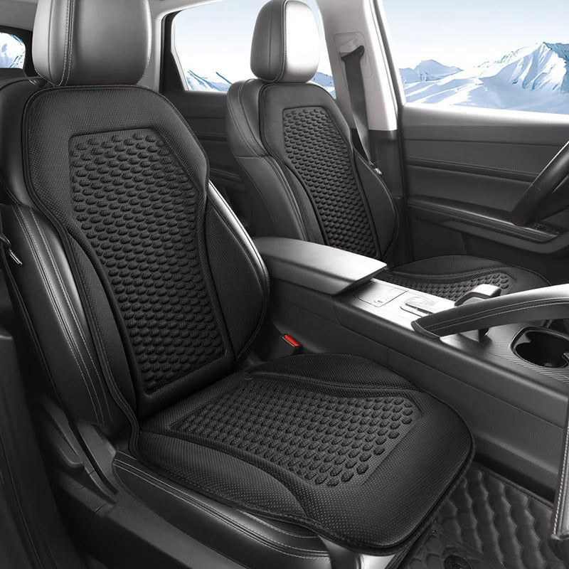 1pc Silk Car Seat Pad – Breathable Summer Mat for Front Driver and Passenger Seats - Delicate Leather  