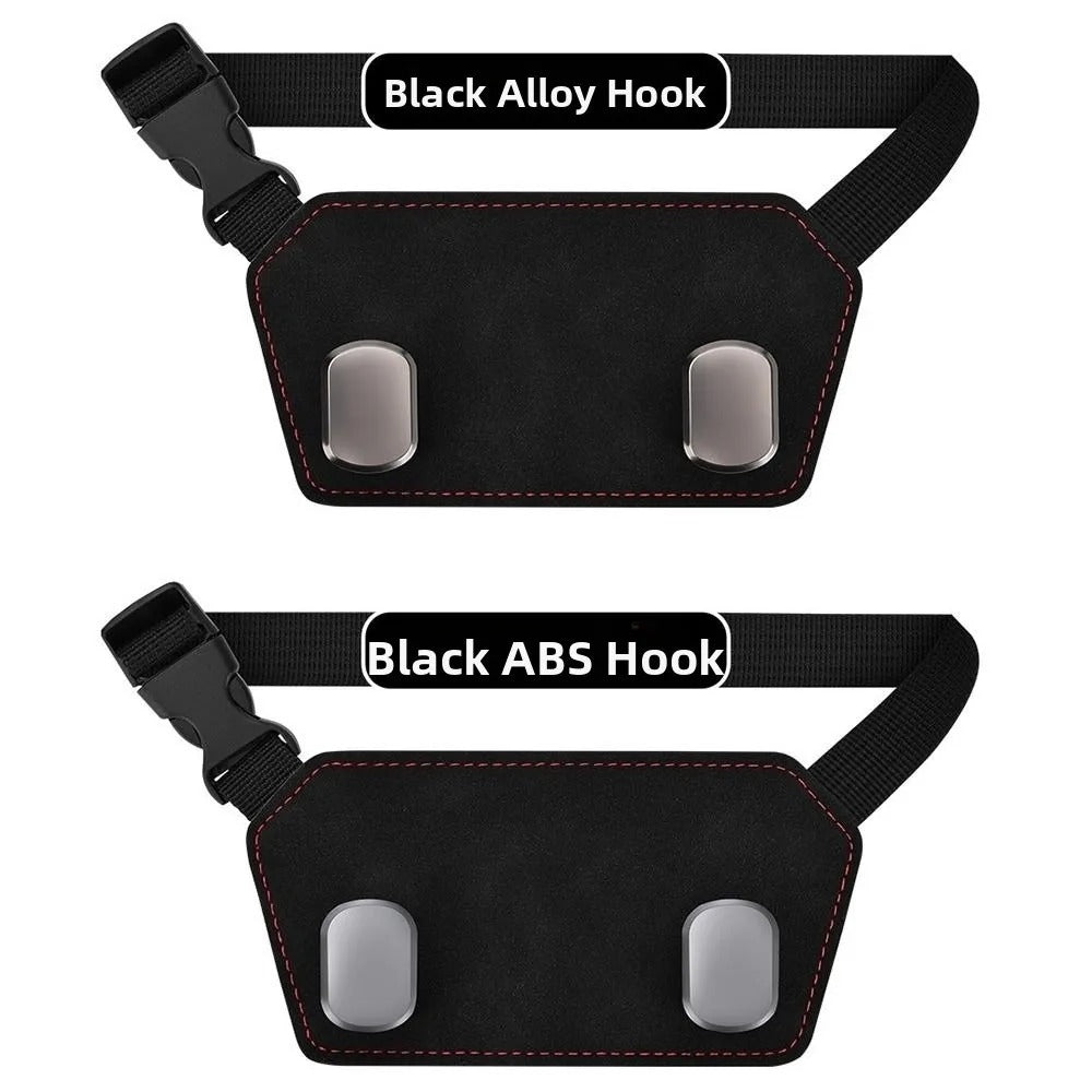 Heavy-Duty Car Headrest Double Hook – Multi-Purpose Seat Back Organizer & Bag Hanger - Delicate Leather