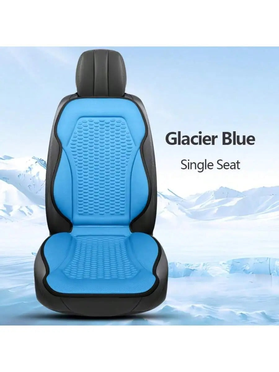 1pc Silk Car Seat Pad – Breathable Summer Mat for Front Driver and Passenger Seats - Delicate Leather  