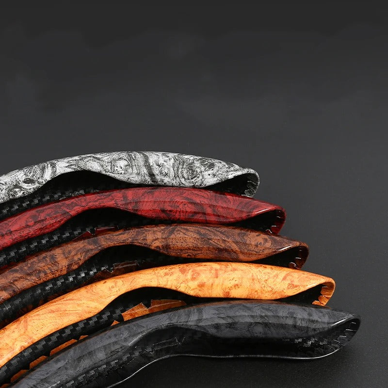 Universal Carbon Fiber Steering Wheel Cover – Lightweight Sport-Style Interior Grip - Delicate Leather
