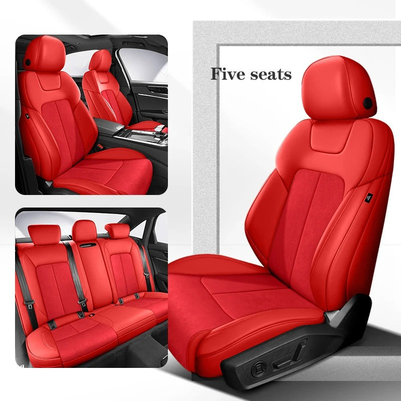 Custom Car Seat Cover Car Accessories Leather+Suede - Delicate Leather  