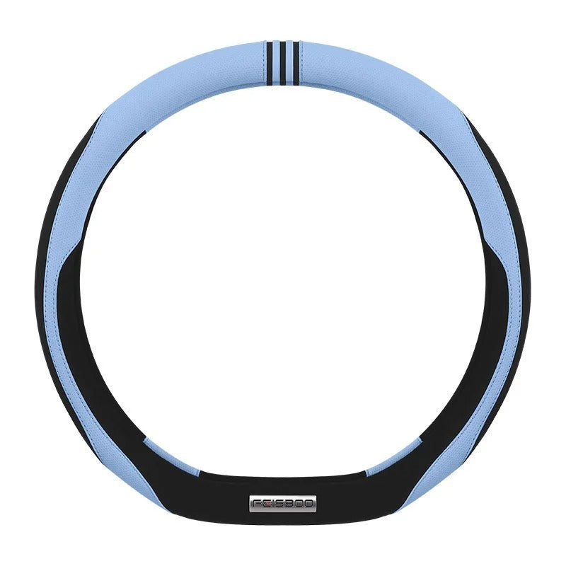 Color-Blocked Steering Wheel Cover – Universal 38cm Breathable Anti-Slip Summer Grip - Delicate Leather