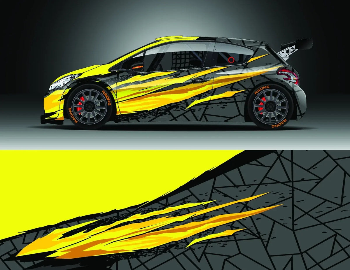 Graffiti Art Car Decal – Glossy PVC Vehicle Body Graphic Vinyl Wrap Sticker - Delicate Leather