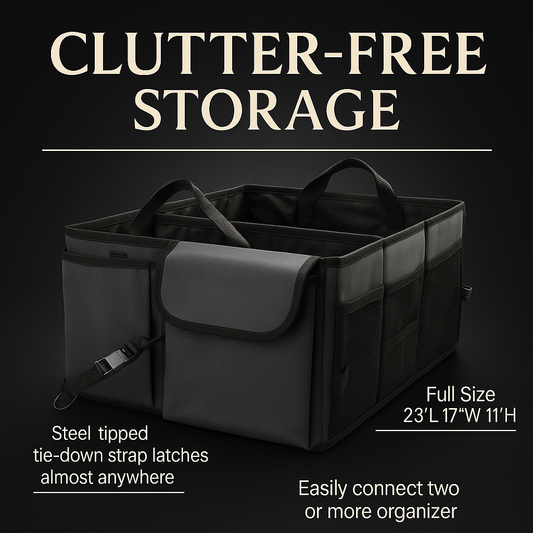 Delicate Leather Car Trunk Organizer - Collapsible, Custom fit for Honda, Multi-Compartment SUV Organizer with Adjustable Straps, WQ12993 - Delicate Leather