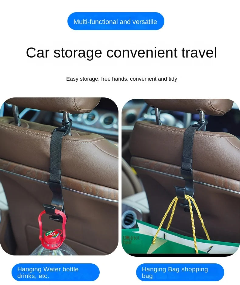 2pcs Multi-Function Car Back Seat Hooks: Convenient Rear Seat Headrest Hanging Hooks with Umbrella Holder and Seat Back Storage, Essential Auto Interior Tools