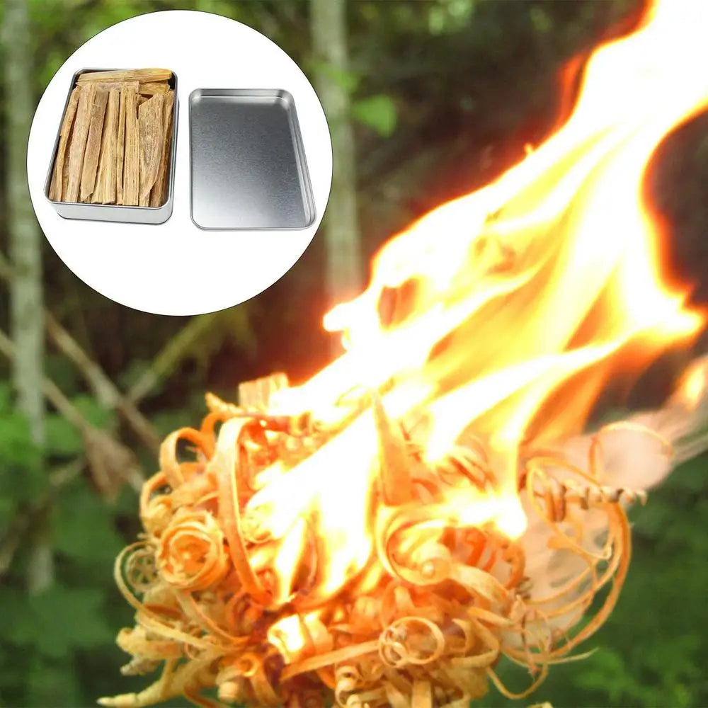 Portable Camping Fire Pine Bright Strips Natural Pine Set Wood Chips Picnic Fire Support Outdoor Camping Fire Starter Tools