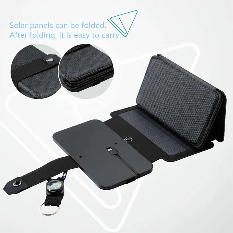 Outdoor Multifunctional Portable Solar Charging Panel: Foldable Design with 5V 1A USB Output, High Power Output Ideal for Camping and Outdoor Activities