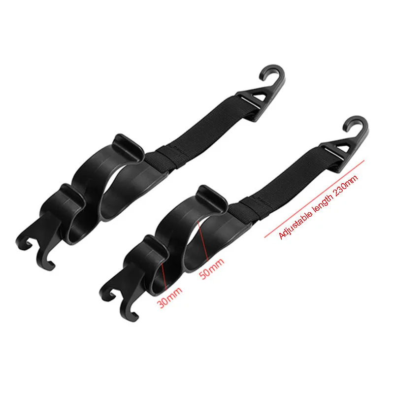 2pcs Multi-Function Car Back Seat Hooks: Convenient Rear Seat Headrest Hanging Hooks with Umbrella Holder and Seat Back Storage, Essential Auto Interior Tools