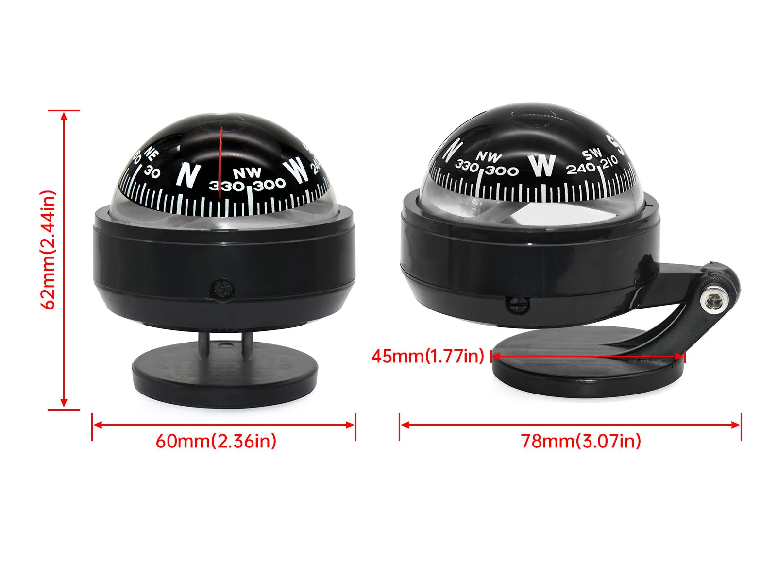 Mini Waterproof Electronic Navigation Compass, Essential Camping Gear, Small Guide Ball for Marine, Boat, and Vehicle Navigation