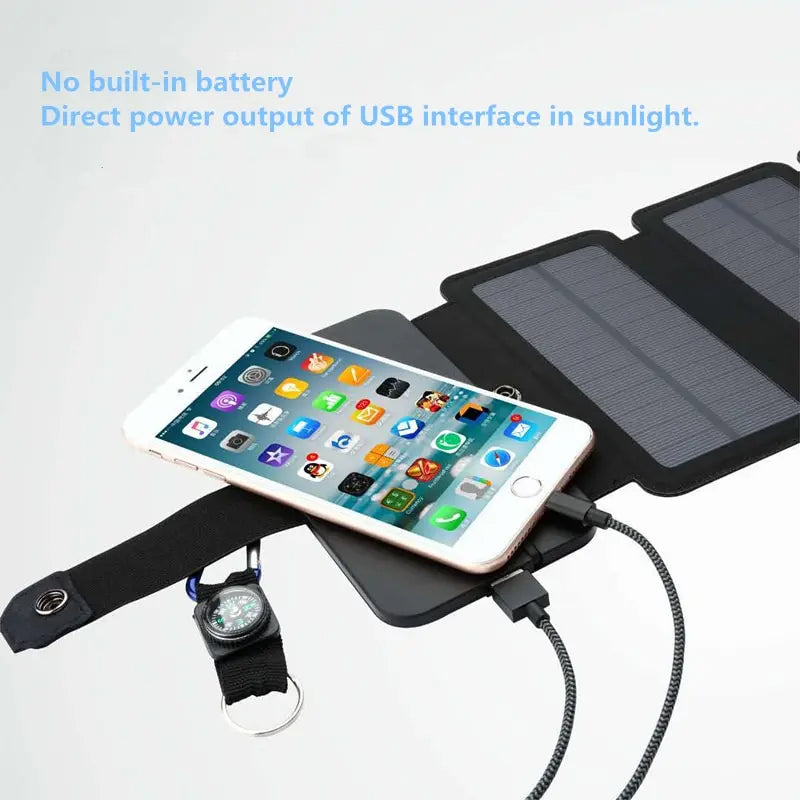 Outdoor Multifunctional Portable Solar Charging Panel: Foldable Design with 5V 1A USB Output, High Power Output Ideal for Camping and Outdoor Activities