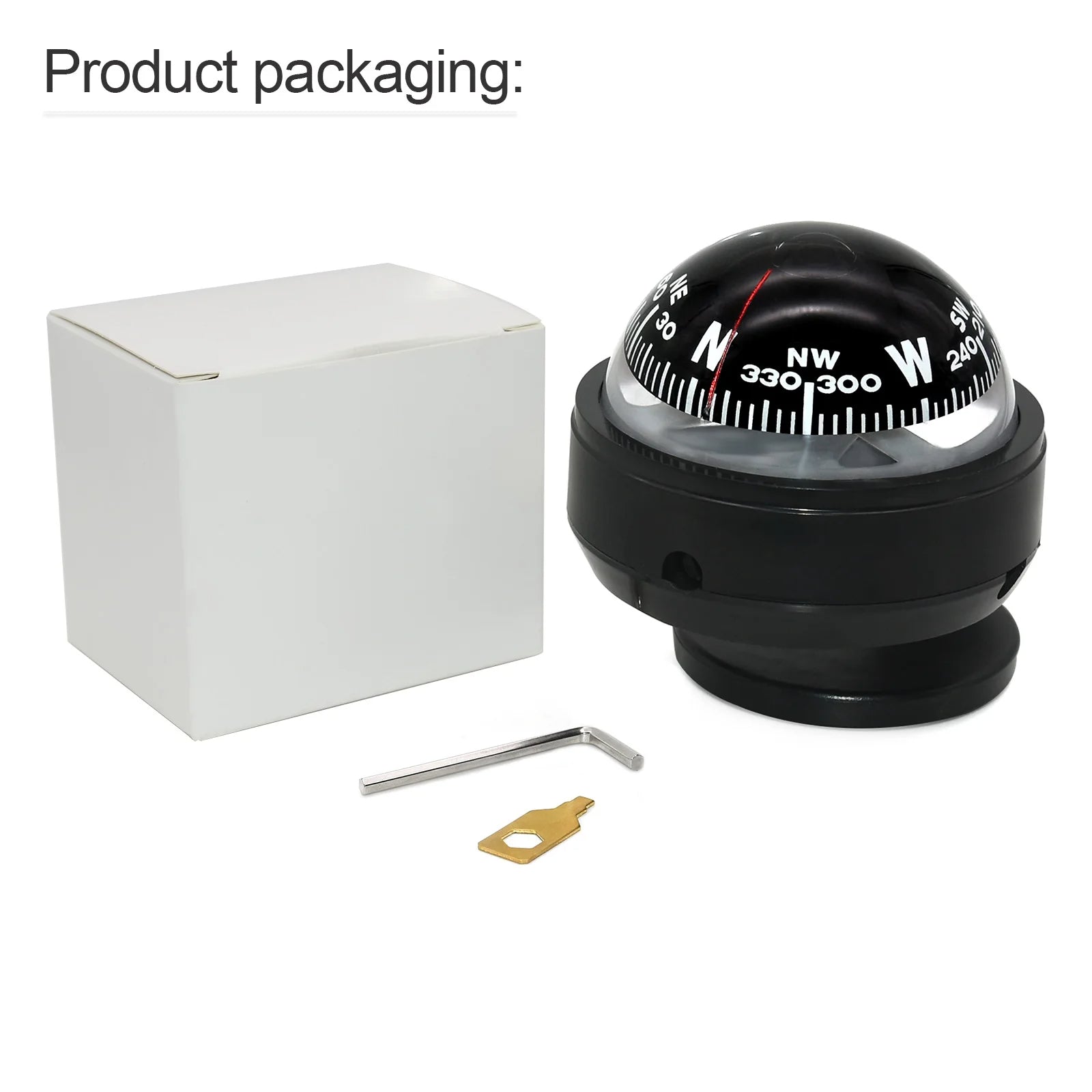 Mini Waterproof Electronic Navigation Compass, Essential Camping Gear, Small Guide Ball for Marine, Boat, and Vehicle Navigation