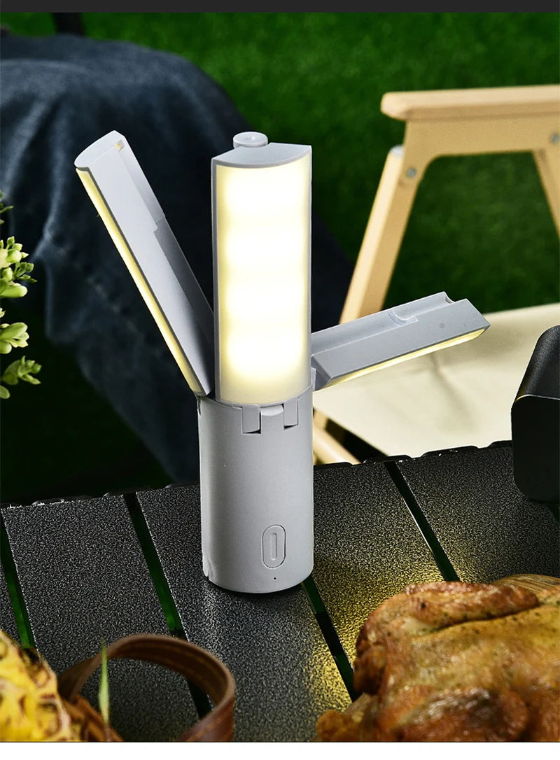 Folding Outdoor Camping Portable Lantern: Rechargeable, High-Capacity Lighting Solution for Student Dormitories, Tents, and Hanging Outdoors