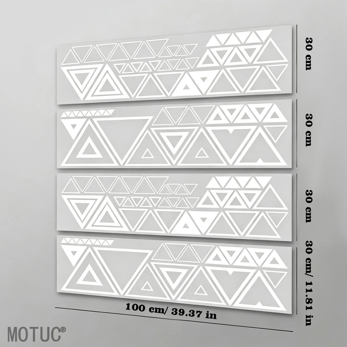 4PCS Large Triangular Car Decals – Sport Graphic Body & Bumper Vinyl Stickers - Delicate Leather