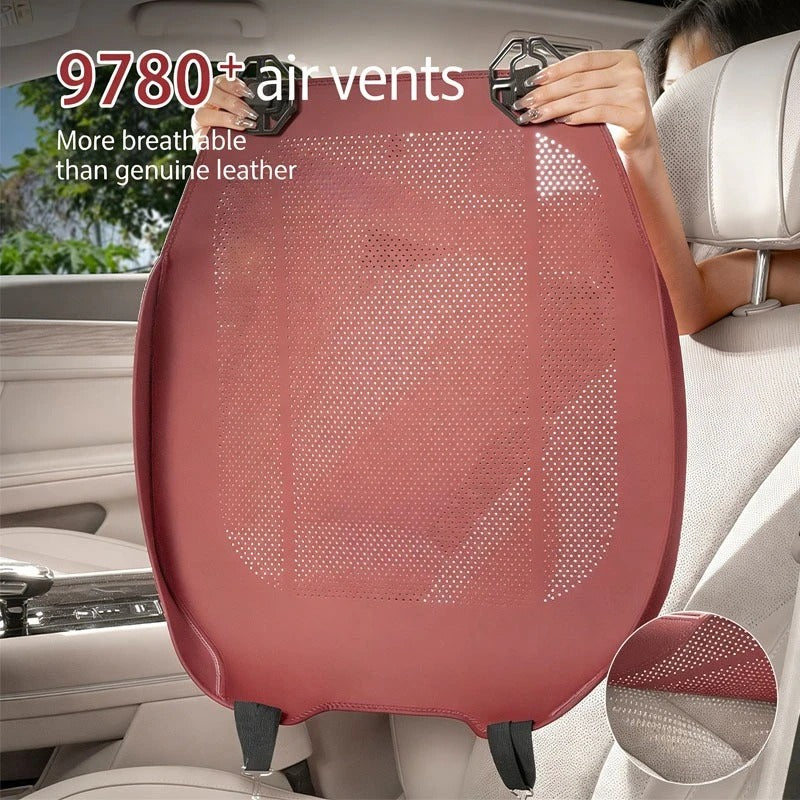 Universal Car Seat Cushion – Breathable Full-Cover Seat Pad for All Seasons - Delicate Leather  