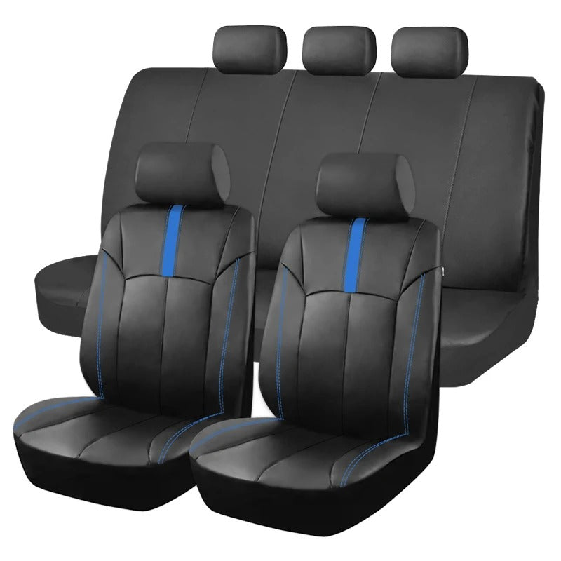 Universal PU Leather Car Seat Covers – Sporty Waterproof Seat Protectors for Cars, SUVs, Trucks & Vans - Delicate Leather  