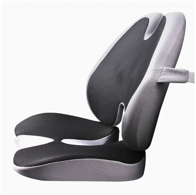 Memory Foam Car Seat Cushion & Back Support Pillow – Relieve Spine Pain and Pressure - Delicate Leather  