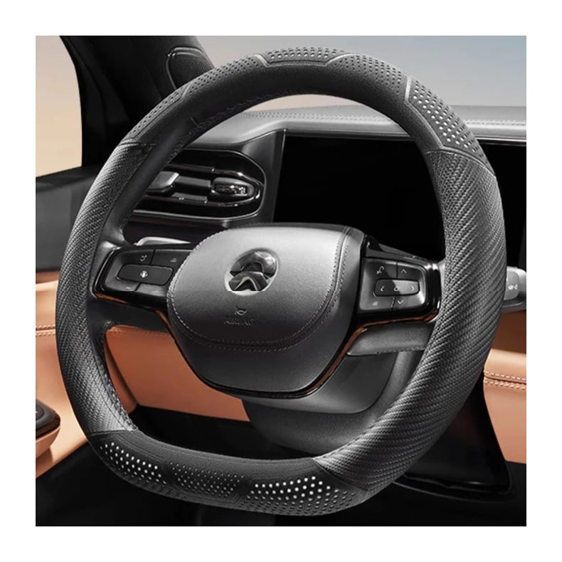 Universal Genuine Carbon Fiber Leather Car Steering Wheel Cover