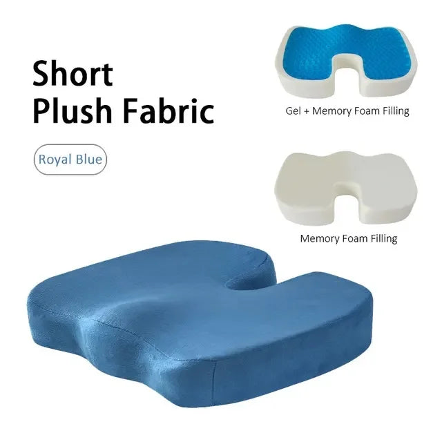 Ergonomics Gel Enhanced Seat Cushion Pillow Office Chair Pad Coccyx Orthopedic Memory Foam Car Seat Cushion for Tailbone Pain