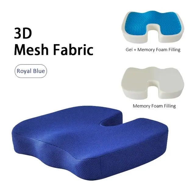 Ergonomics Gel Enhanced Seat Cushion Pillow Office Chair Pad Coccyx Orthopedic Memory Foam Car Seat Cushion for Tailbone Pain