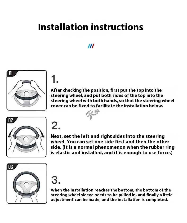 Universal Leather Steering Wheel Cover – 38cm, Non-Slip, Compatible with Select Mid-Size & SUV Models - Delicate Leather  