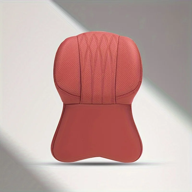 Car Lumbar Support Cushion & Headrest Neck Pillow – Memory Foam, Universal Fit for Cars, Soft and Comfortable - Delicate Leather  