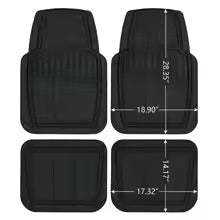 Auto Drive 4-Piece Universal Rubber Car Floor Mats – Black, All-Weather, Trim-to-Fit for Cars, Trucks, SUVs, Vans - Delicate Leather  