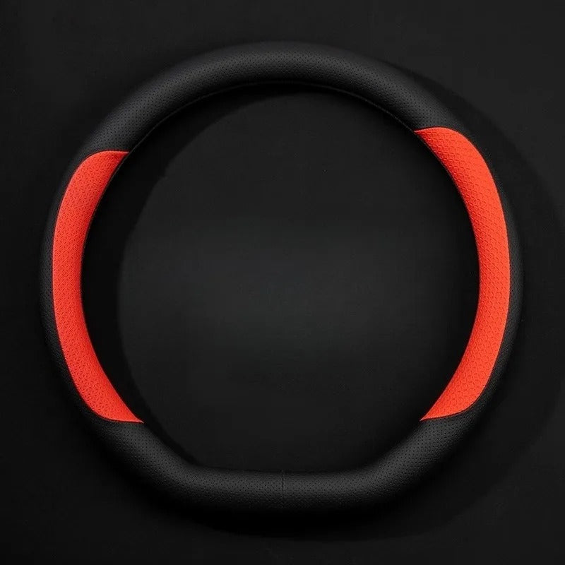 Nappa Leather Steering Wheel Cover – Non-Slip Universal 38 cm