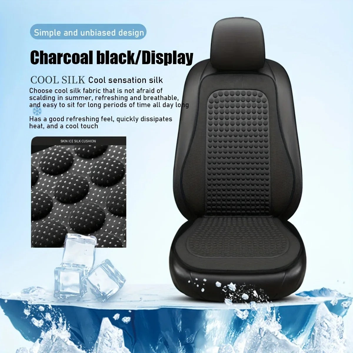 Summer Gel Car Seat Cushion – Breathable Ice Silk Cooling Seat Pad - Delicate Leather